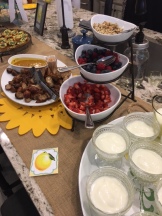 Yogurt bar and sausage bites rounded out the brunch menu.